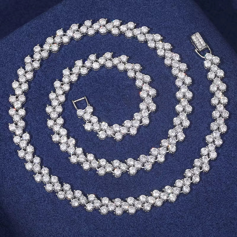 6mm Moissanite Heart Link Chain