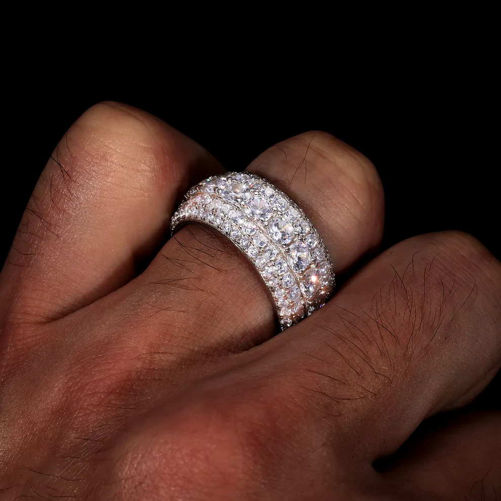 3-Row Moissanite Band Ring