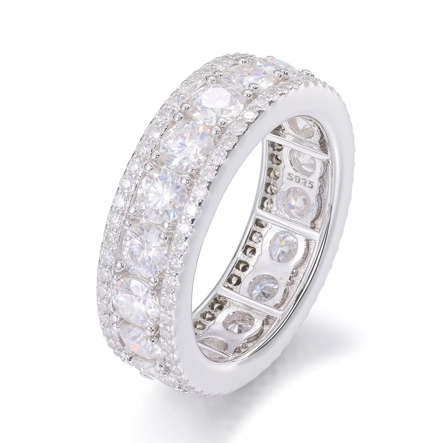 3-Row Moissanite Band Ring