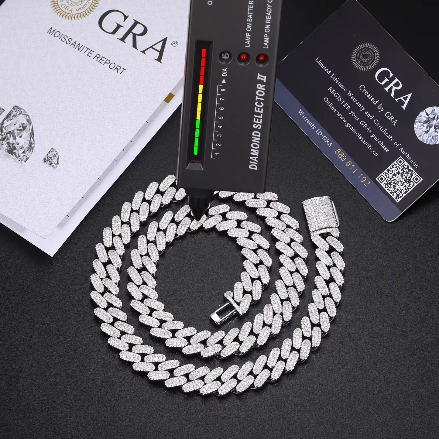 12mm Moissanite Cuban Link Chain