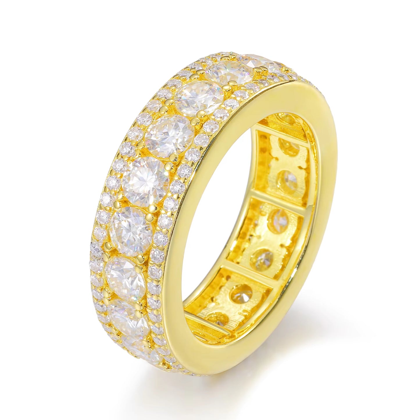 3-Row Moissanite Band Ring