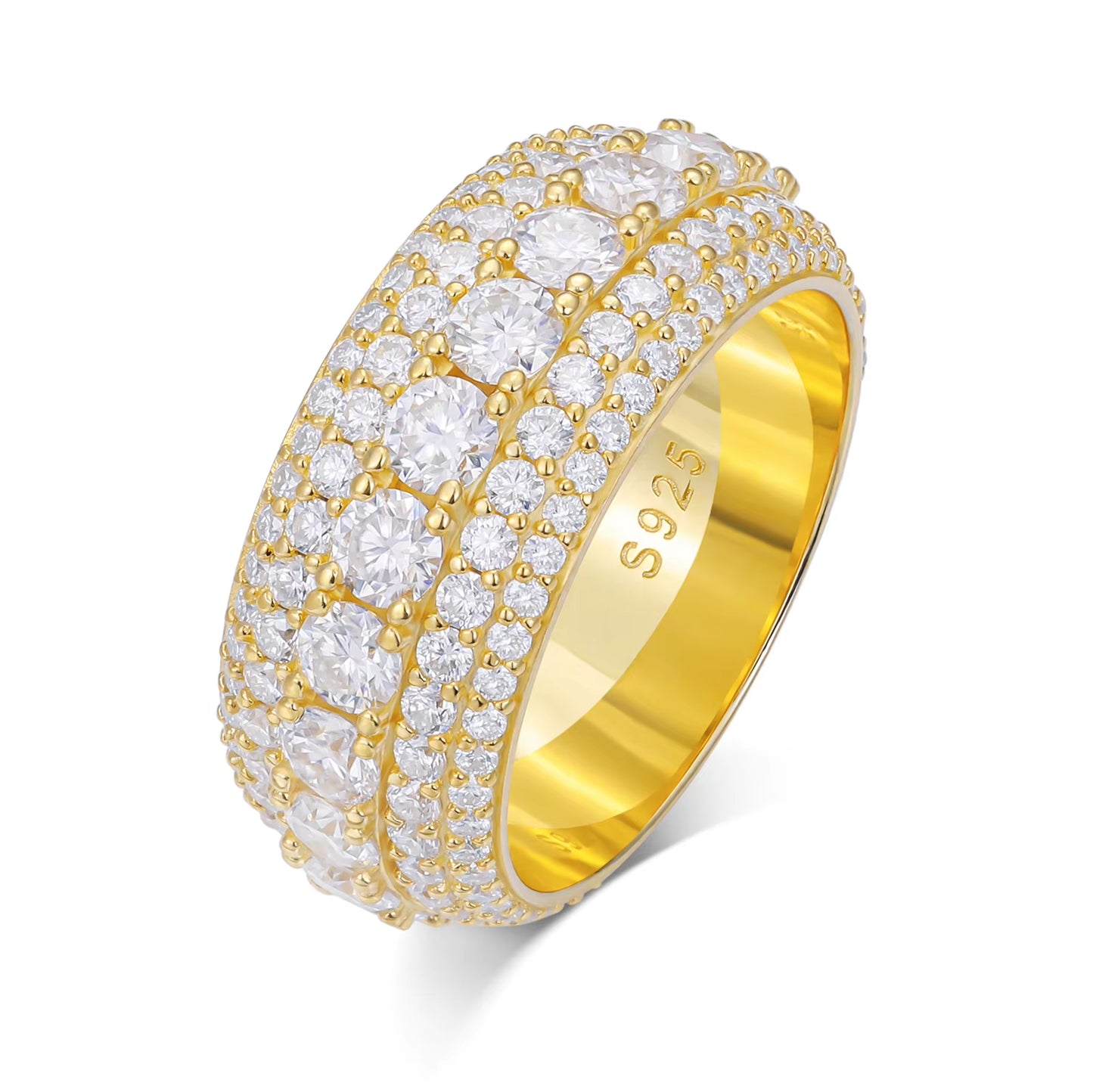 3-Row Moissanite Band Ring