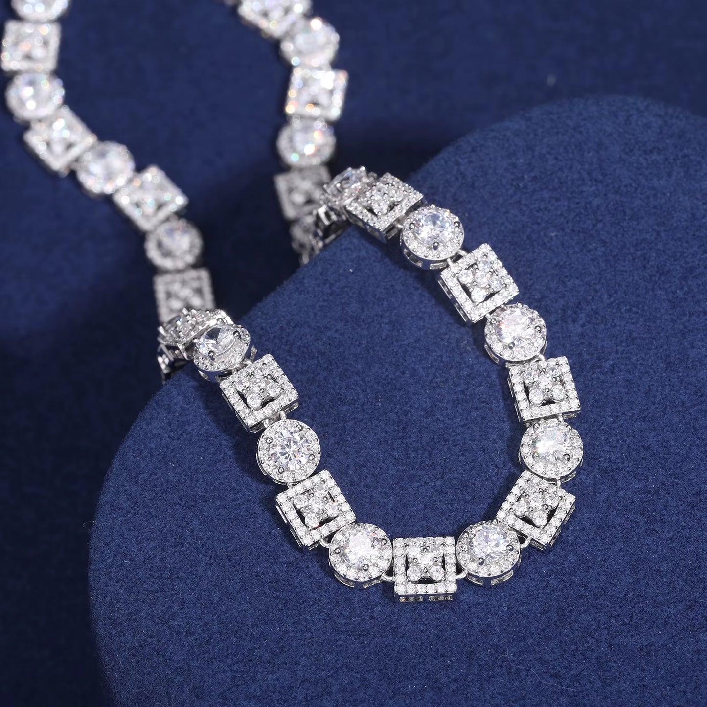 8mm Moissanite Clover Link Chain