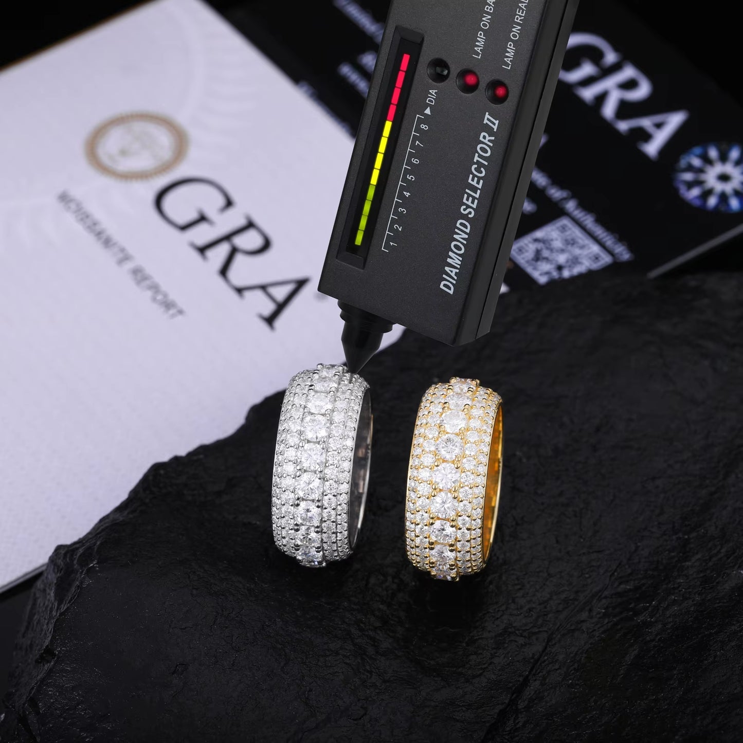 3-Row Moissanite Band Ring