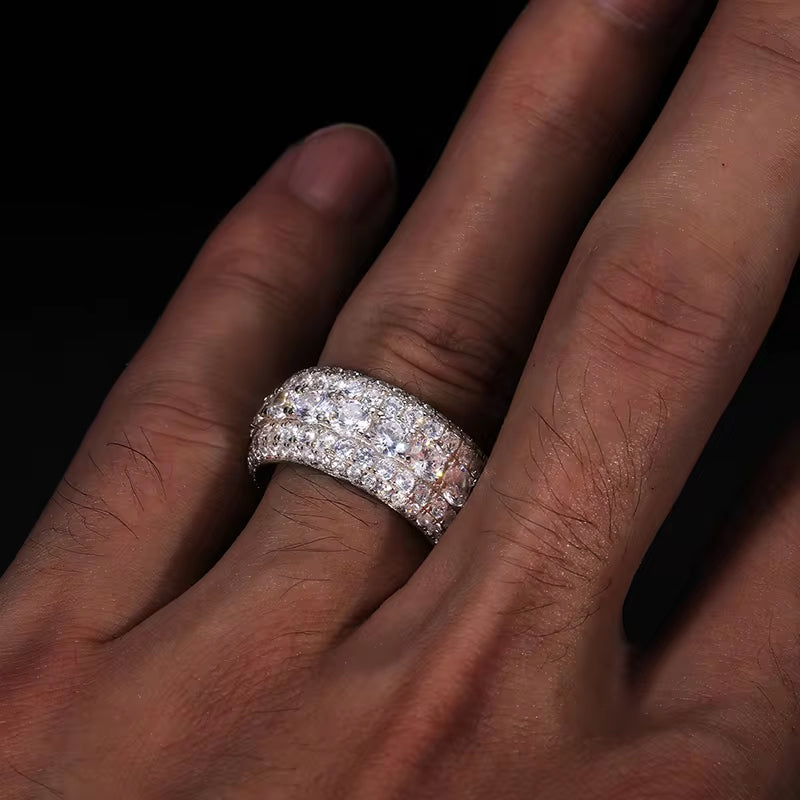 3-Row Moissanite Band Ring