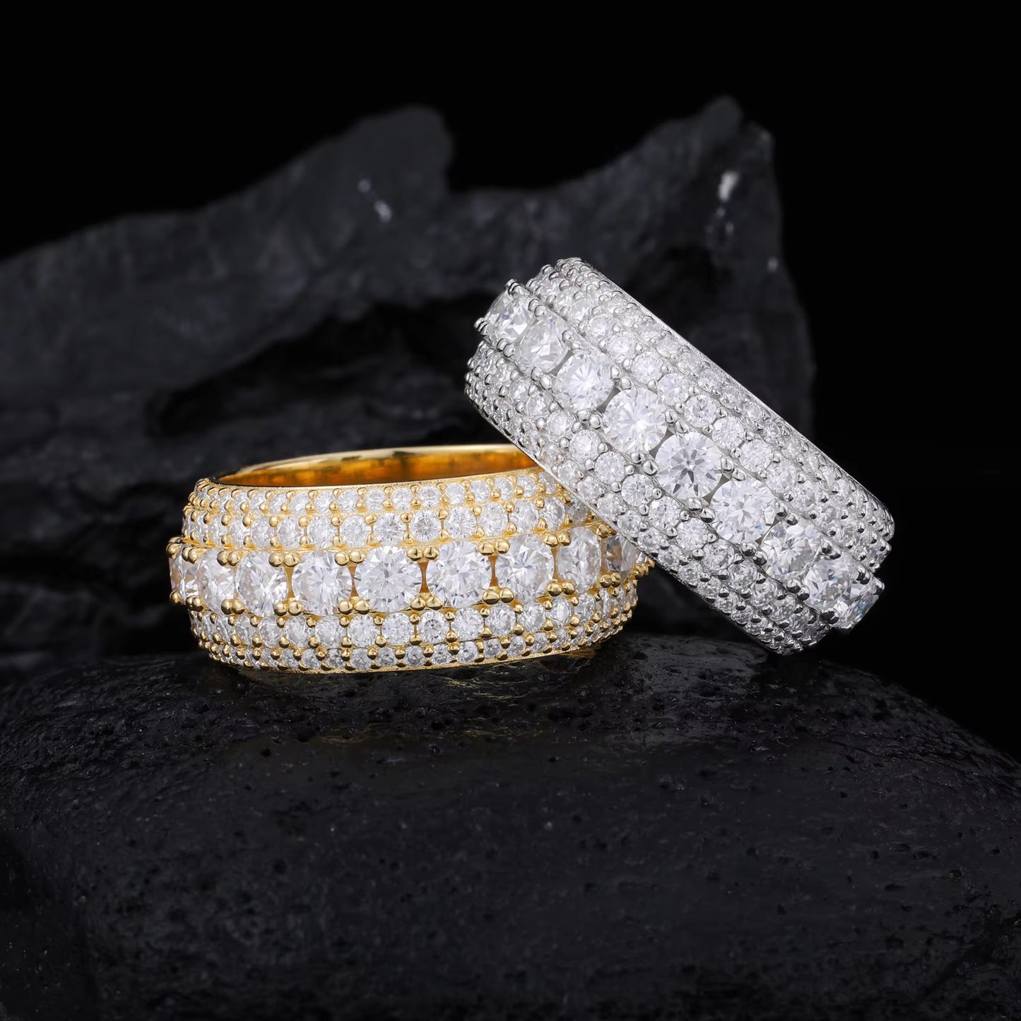 3-Row Moissanite Band Ring