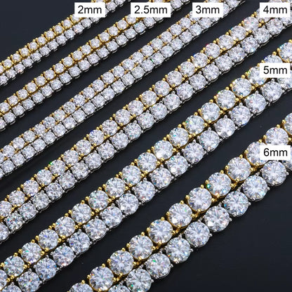 Moissanite Cluster Tennis Chain