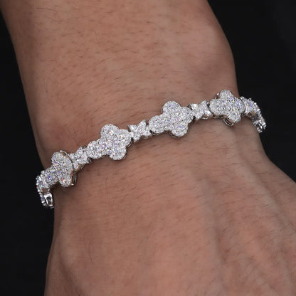 Star Cross Moissanite Link Bracelet