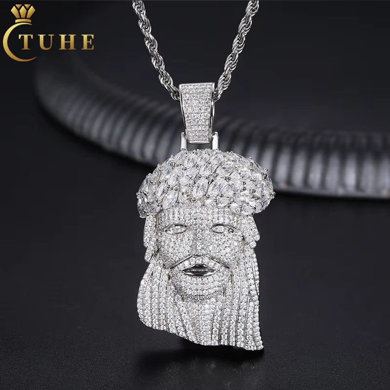 Moissanite Jesus Pendant