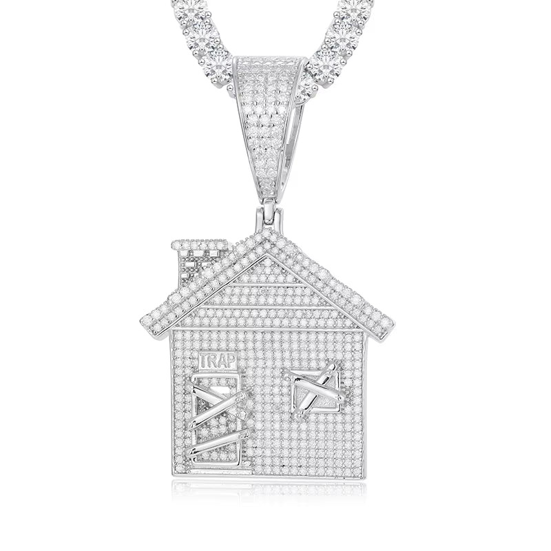 Iced Out Trap House Pendant