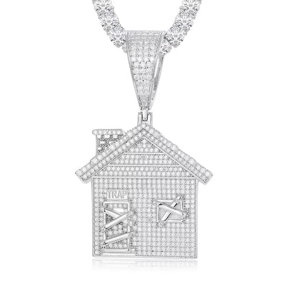 Iced Out Trap House Pendant