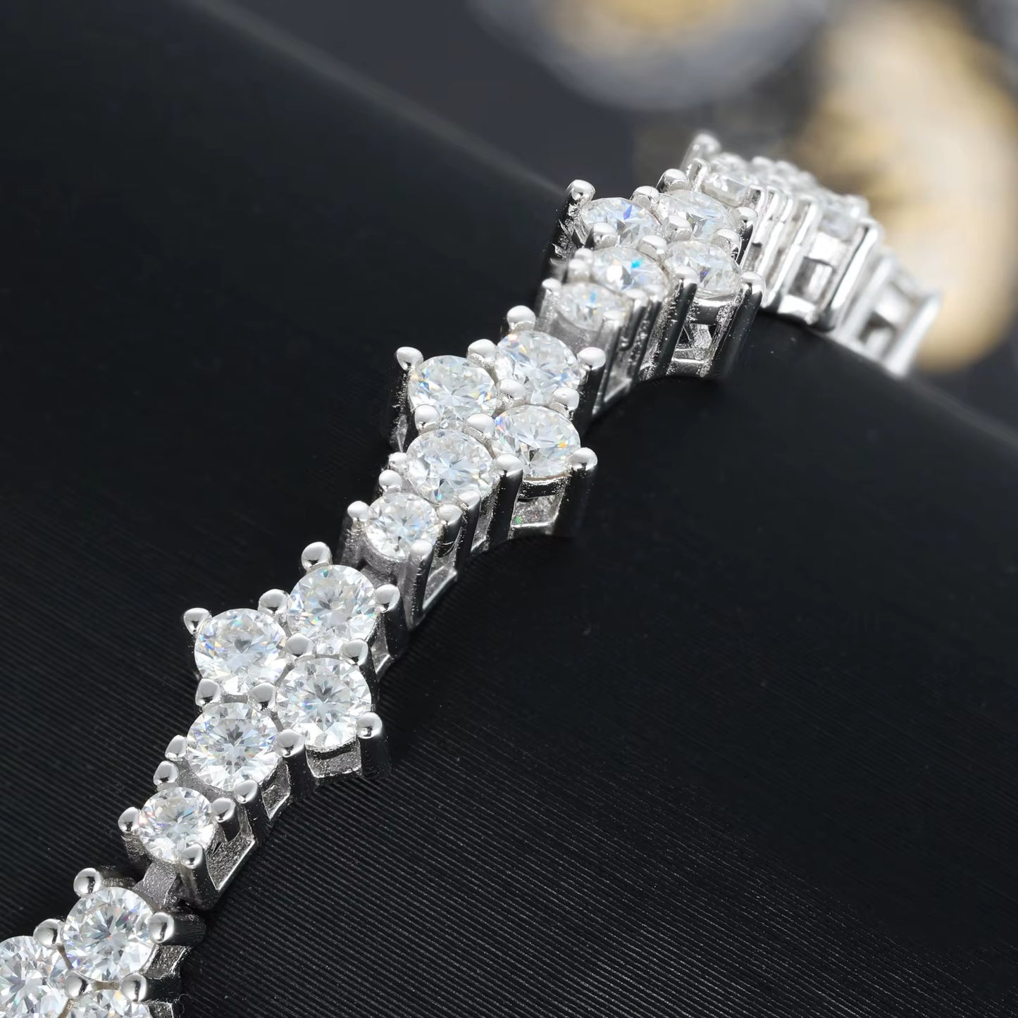 Moissanite Cluster Tennis Chain