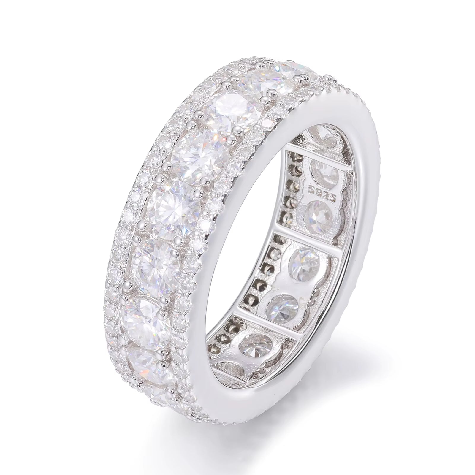 3-Row Moissanite Band Ring 