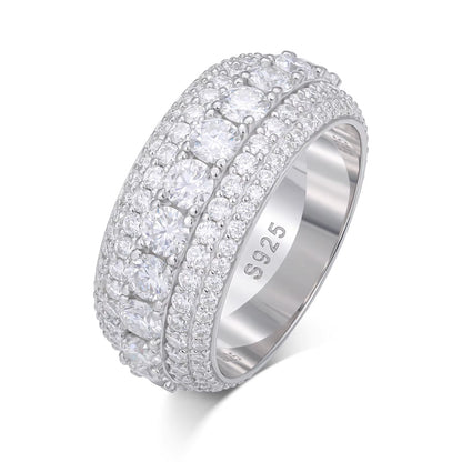 3-Row Moissanite Band Ring 