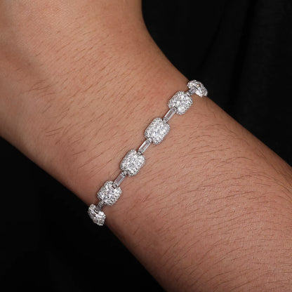 Moissanite Cuboid Link Bracelet