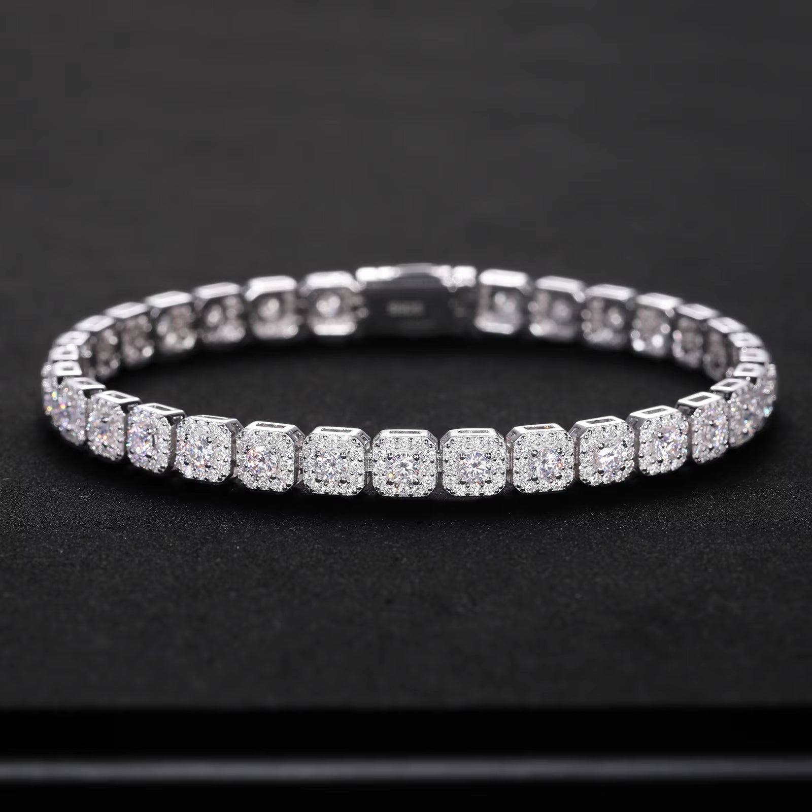 6mm Moissanite Halo Tennis Bracelet