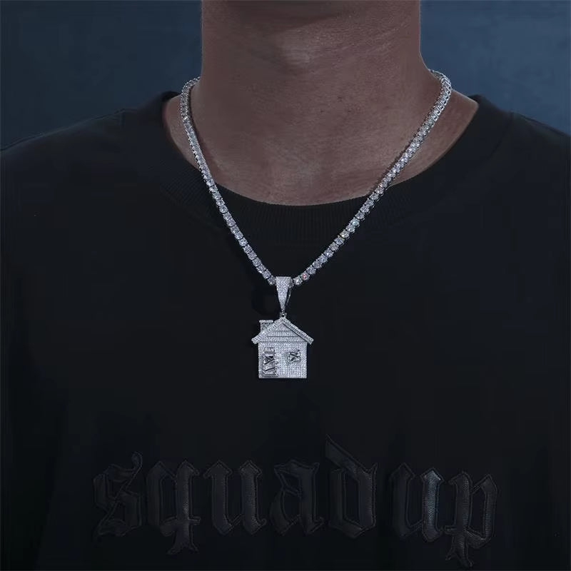 Iced Out Trap House Pendant