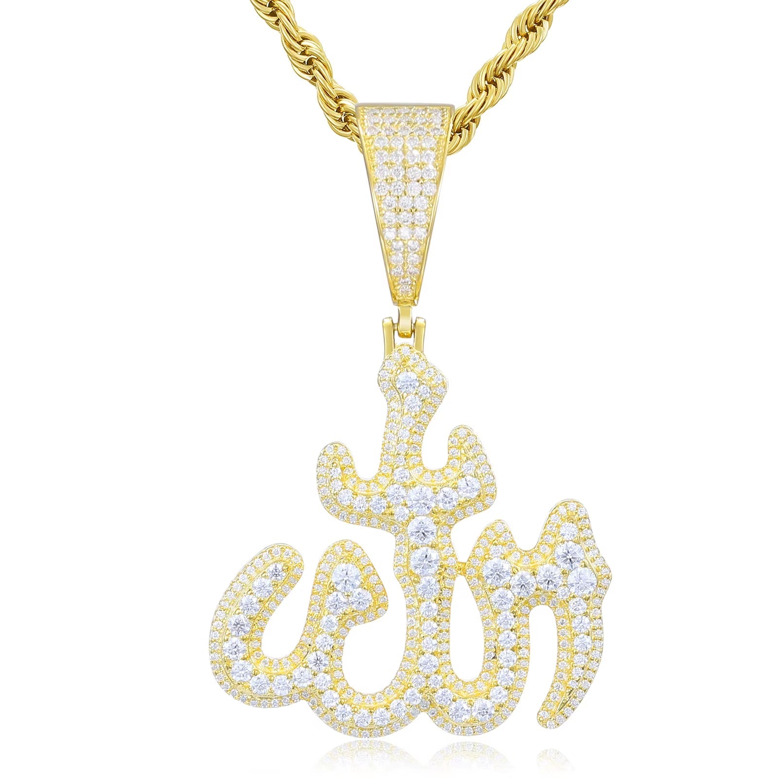 Moissanite Allah Pendant