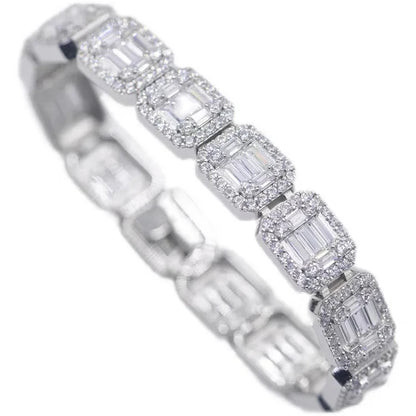 8.5mm Moissanite Baguette Tennis Bracelet