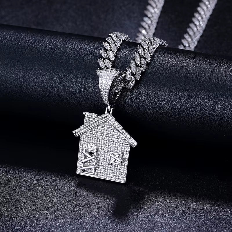 Iced Out Trap House Pendant