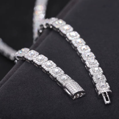 6mm Moissanite Halo Tennis Bracelet 