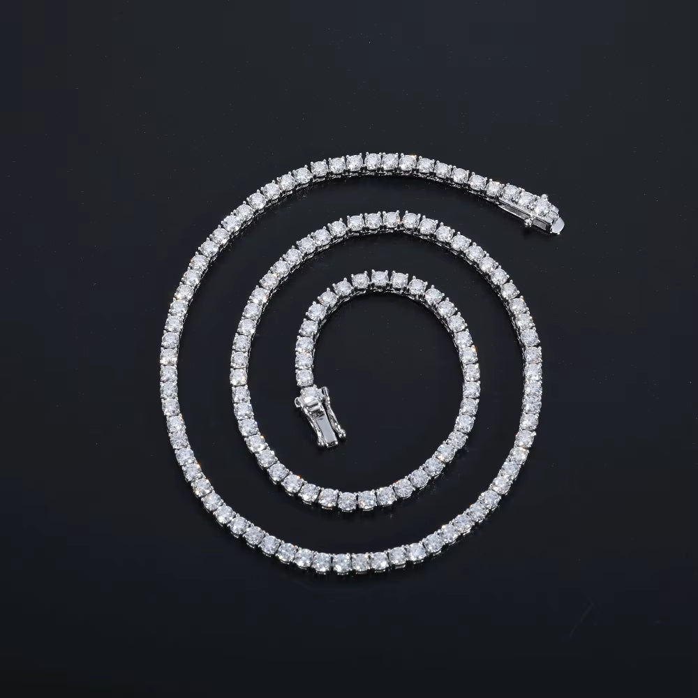 Moissanite Cluster Tennis Chain