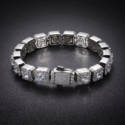 8.5mm Moissanite Baguette Tennis Bracelet