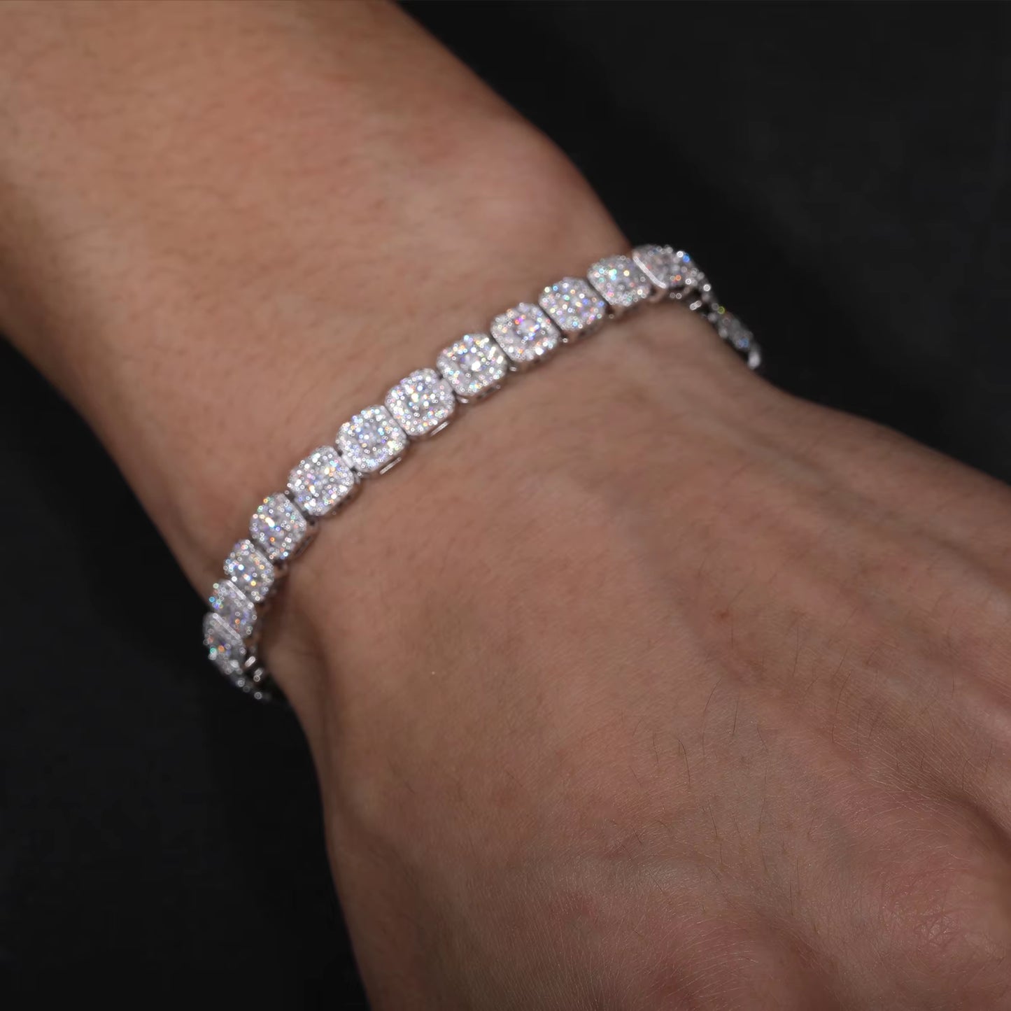 6mm Moissanite Halo Tennis Bracelet