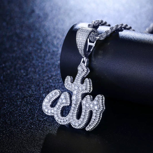 Moissanite Allah Pendant