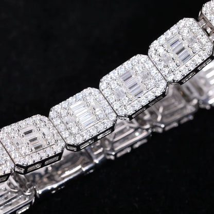 8.5mm Moissanite Baguette Tennis Bracelet