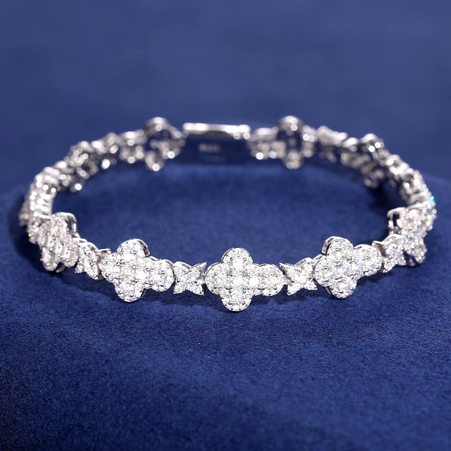 Star Cross Moissanite Link Bracelet